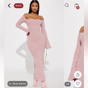 Mauve maxi sweater dress